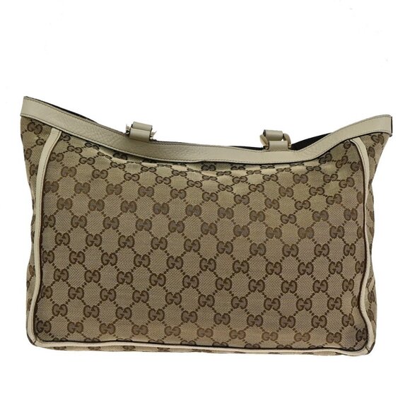 GUCCI Logo GG pattern Shoulder Tote Bag Canvas Leather Brown Beige Italy - Picture 13 of 16
